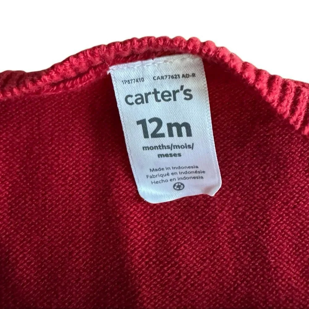Carters Baby Boy Gingerbread Holiday Overalls in Red Size 12 Months